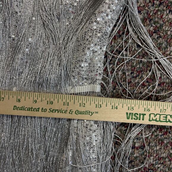 12th Tribe NWT Woman's Disco Fever Silver Fringe Sleeveless Mini Dress Size M - Picture 15 of 15